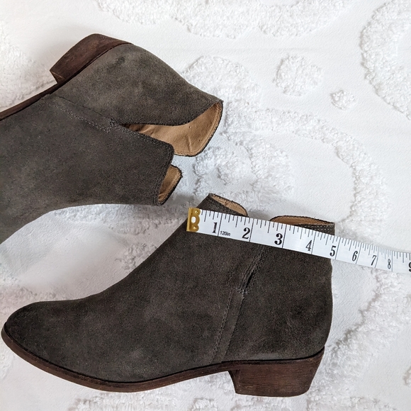 Splendid Smoke Hamptyn Fine Leather Suede Side Zip Ankle Booties - Picture 7 of 15
